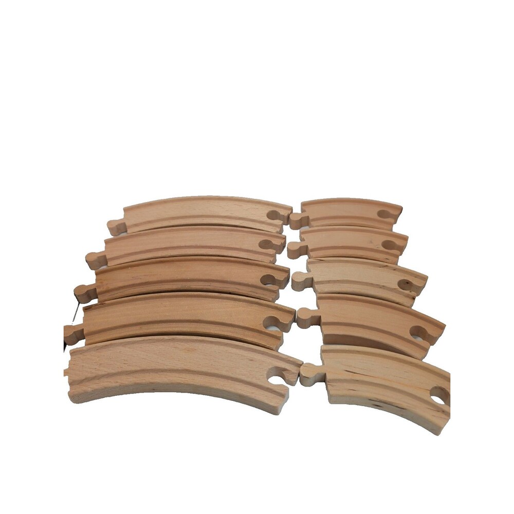 Wooden Track Railway 10 Piece 4' and 6" Brio Trains Kids Pretend Play